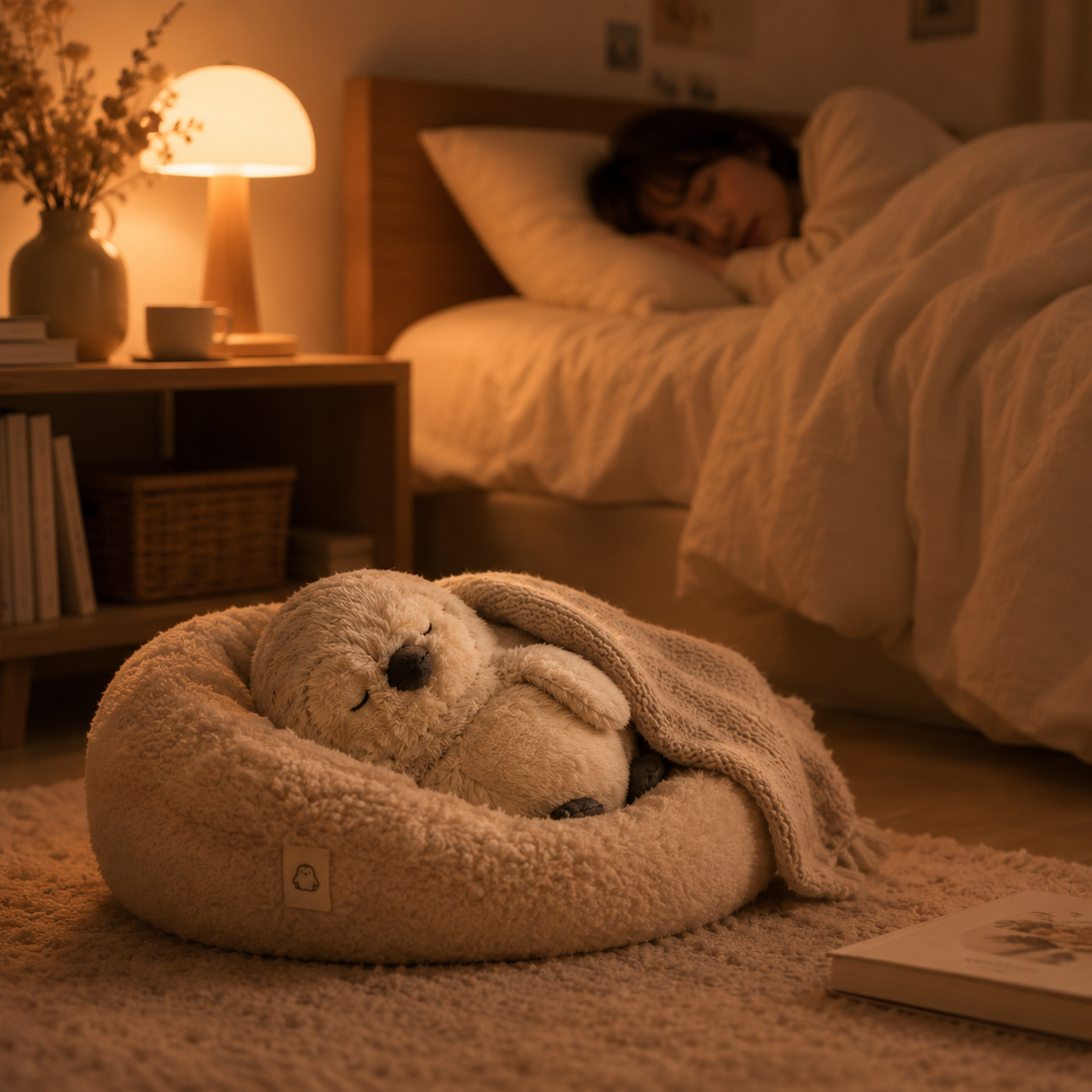Pengu resting in its charging nest